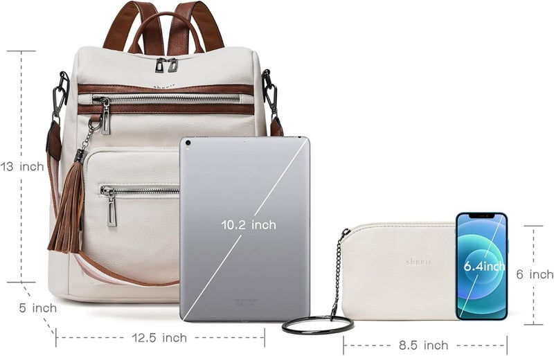 Shrrie Backpack Purse for Women Leather Backpack Fashion Designer Travel Backpack Convertible Shoulder Bag for College Work - Image 3